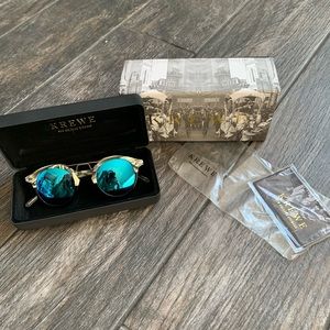 KREWE St. Louis Sunglasses Blue Lenses RARE COLOR